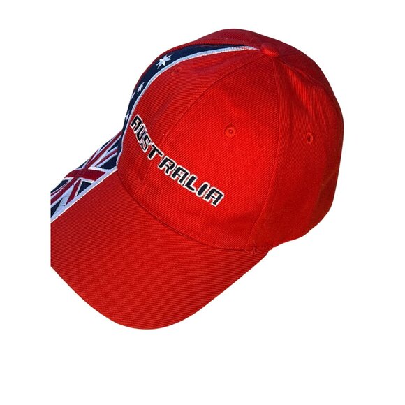 Australia Flag Red Strapback Hat Baseball Cap Stars - Picture 4 of 8
